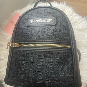 Juicy Couture Black Mini Backpack With Credit Card Holder